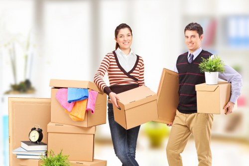 Residential move with a moving van near Southfields streets