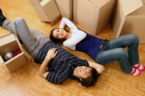 Southfields home removals service loading boxes and household items into a moving van